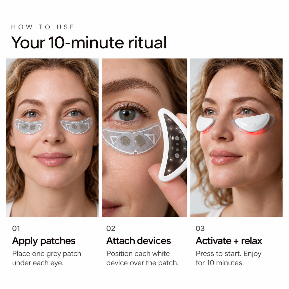 Sanilogica Reviva - Red Light Eye Patches with EMS & Charging Case